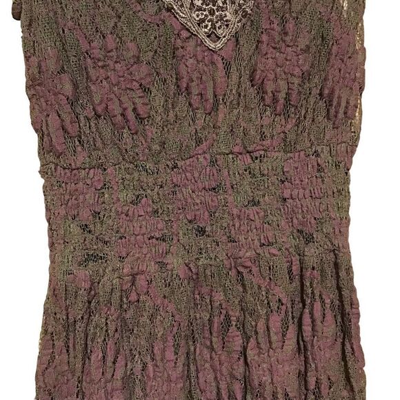 Free People Brown Purple Floral Lace Dress XS - Picture 3 of 10